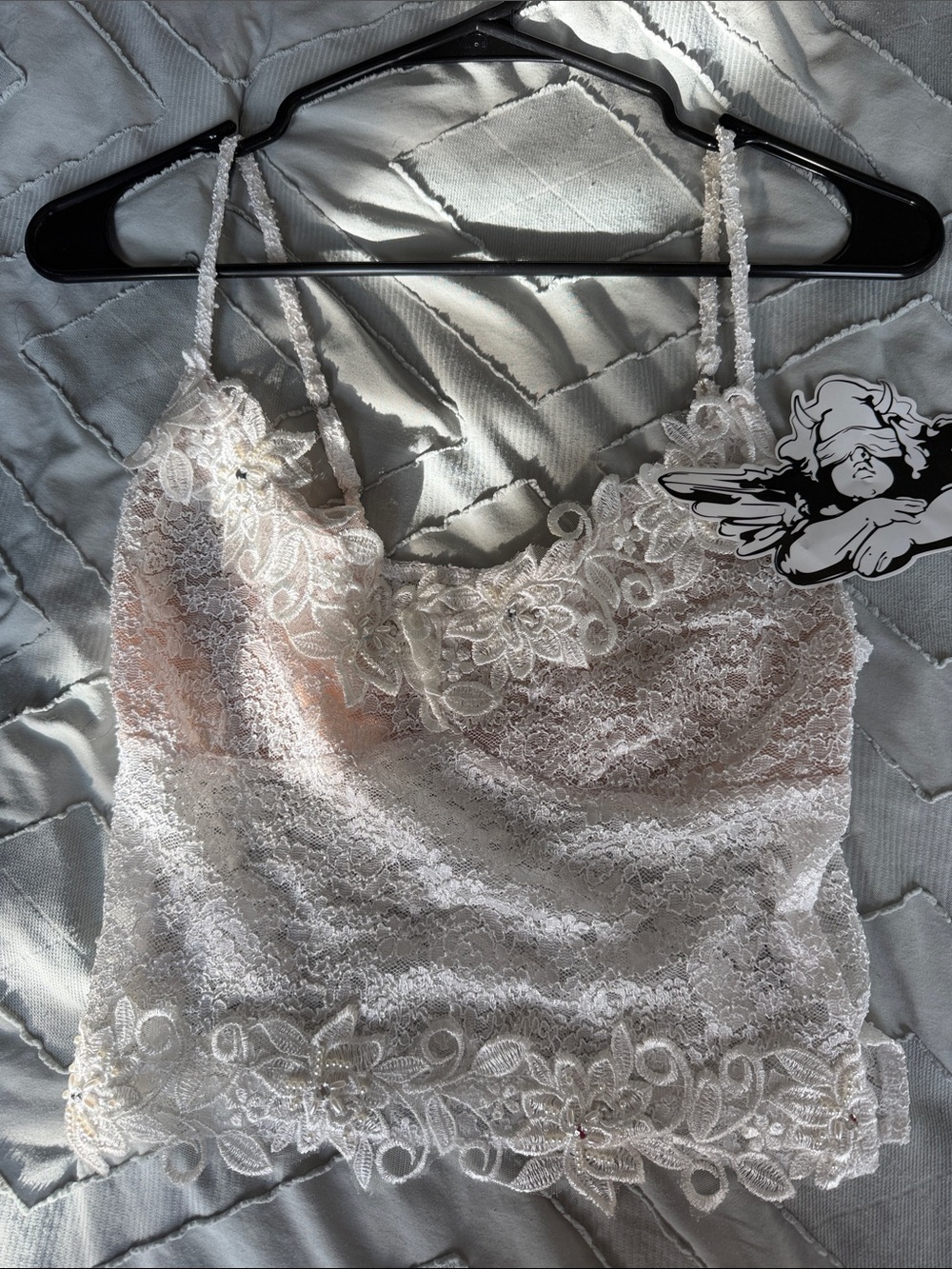 Boys Lie Lace Camisole in Light Pink and Ivory